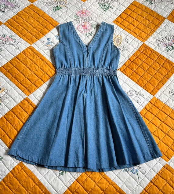 Denim top skater dress