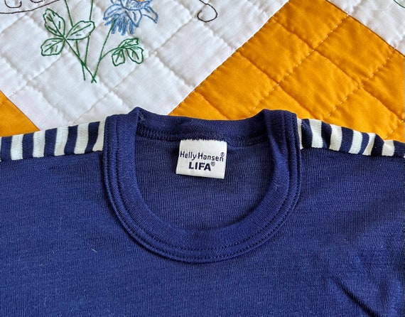 90s - HELLY HANSEN - Navy Basic Top, Small-Medium - image 2