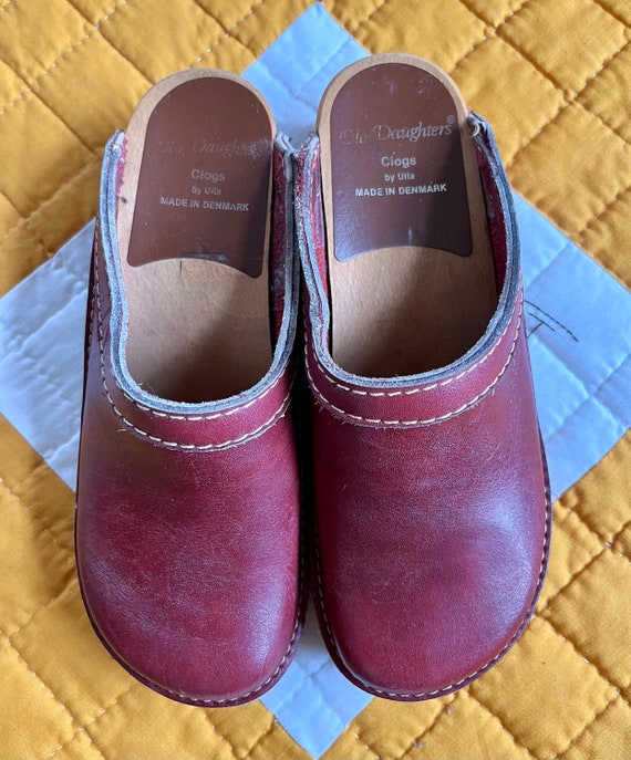 80s OLAF DAUGHTERS Oxblood Leather Clogs | Etsy