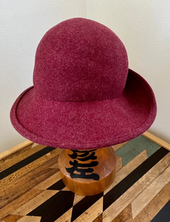 50s - FRANK OLIVE - Raspberry Wool Felt Bowler Hat - image 1