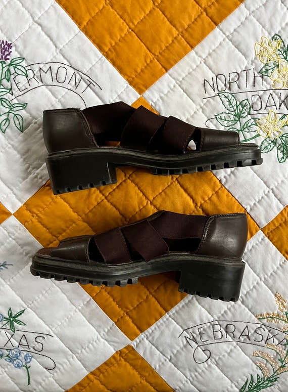 90s - ESPRIT - Chocolate-Brown Chunky Sandals, 8