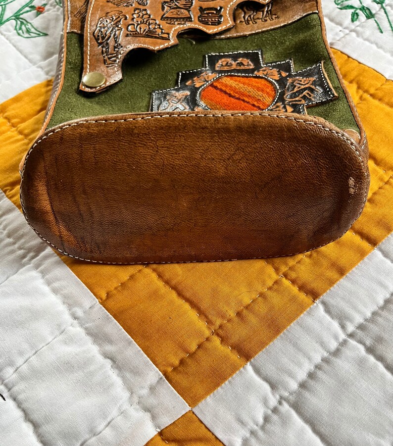 90s Central/south American Leather Suede Crossbody Bag Etsy