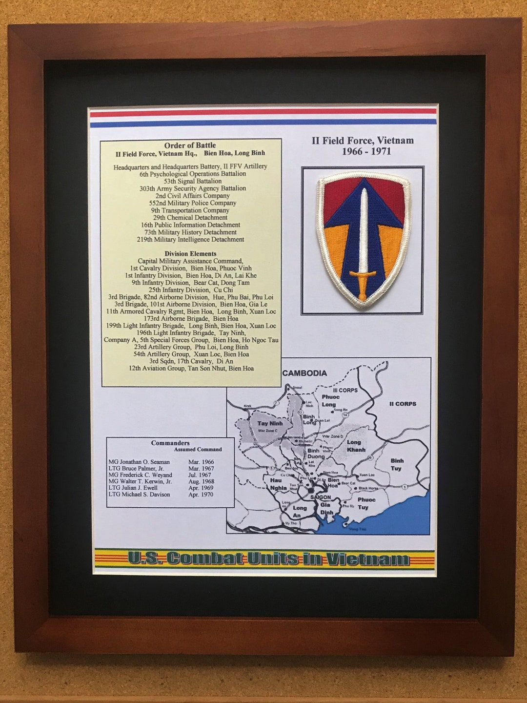 II Field Force Unit Insignia and History in Vietnam 11' X 14 Etsy