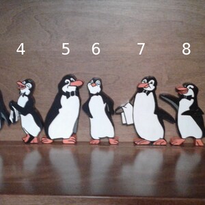 Poppins Penguin 5 in. Tall Standing Room Decor, Party, Baby Shower, Birthday Party, Hand Cut, Hand Painted