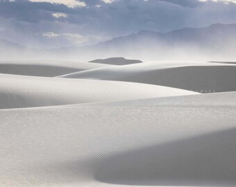 White Sands Photography Print: New Mexico Abstract Dunes Desert Landscape National Parks Canvas Metal Framed Picture Photo Wall Art Decor
