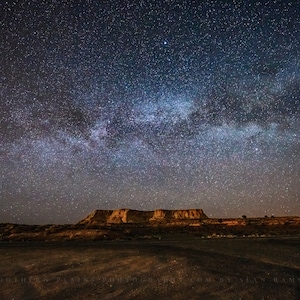 Night Sky Photography Print - Picture of Milky Way Over Mesa on Starry Night in Arizona Desert Southwest Wall Art Celestial Decor