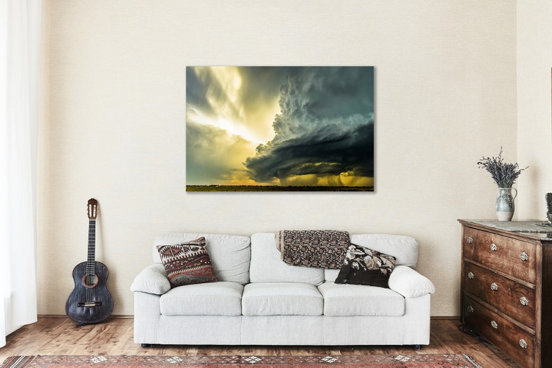 Storm Wall Art Canvas of Supercell Thunderstorm Backlit by Etsy