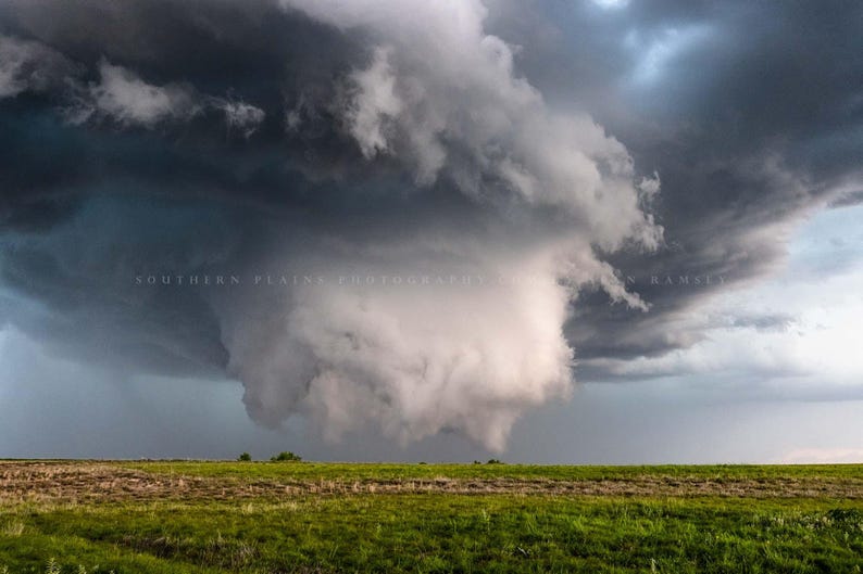 Storm Photography Print: Oklahoma Supercell Thunderstorm Wall Cloud ...
