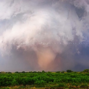 Tornado Photography Print: Oklahoma Storm Extreme Weather Supercell Thunderstorm Stormy Sky Canvas Metal Framed Picture Photo Wall Art Decor