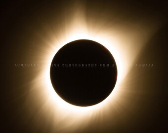 Total Solar Eclipse Nebraska • Print | Canvas | Metal | Framed • Sky, Celestial, Science, Sun, Moon, Photography, Picture, Wall Art, Decor