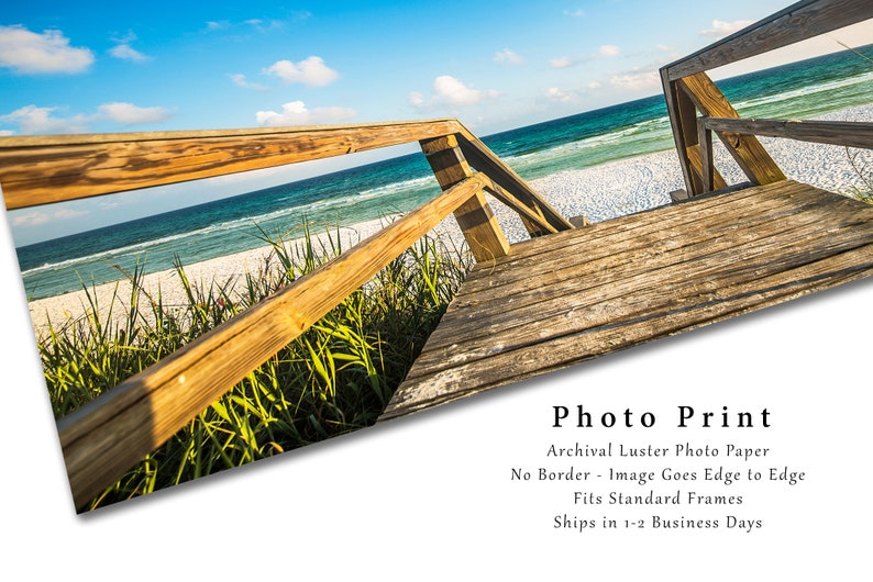 Beach Photography Wall Art Print Picture of Sandy Boardwalk Leading to Summer Fun Along Gulf Coast Near Destin Florida Coastal Decor image 2