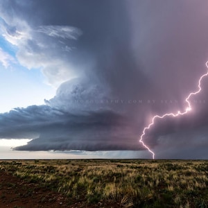 Supercell Thunderstorm with Lightning in New Mexico • Print | Canvas | Metal | Framed • Storm, Weather, Photography, Picture, Wall Art