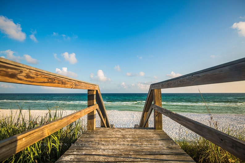 Beach Photography Wall Art Print Picture of Sandy Boardwalk Leading to Summer Fun Along Gulf Coast Near Destin Florida Coastal Decor image 1