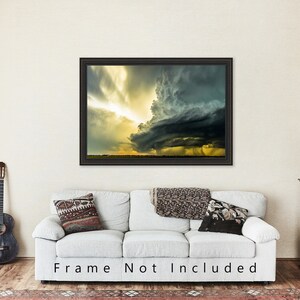 Storm Photography Print Picture of Supercell Thunderstorm Backlit by Sunlight on Spring Day in Oklahoma Thunderstorm Wall Art Nature Decor image 5