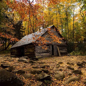 Rustic Barn in Great Smoky Mountains Tennessee • Print | Canvas | Metal | Framed • Gatlinburg, Autumn, Fall, Photography, Picture, Wall Art