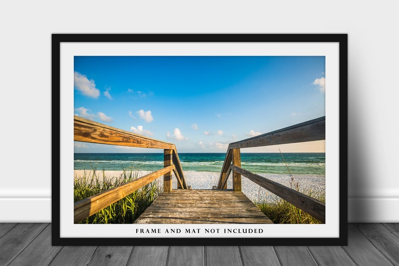 Beach Photography Wall Art Print Picture of Sandy Boardwalk Leading to Summer Fun Along Gulf Coast Near Destin Florida Coastal Decor image 3