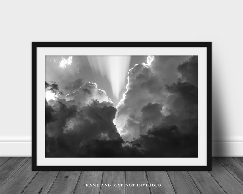 Inspirational Wall Art Black and White Picture of Sunbeams Etsy