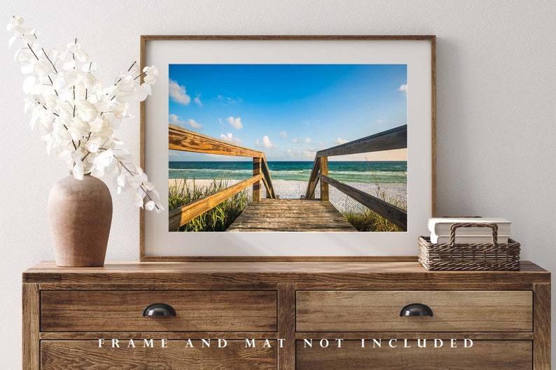 Beach Photography Wall Art Print Picture of Sandy Boardwalk Leading to Summer Fun Along Gulf Coast Near Destin Florida Coastal Decor image 4