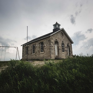 Lower Fox Creek School House Kansas • Print | Canvas | Metal | Framed •  Flint Hills, Country, Rustic, Photography, Picture, Wall Art, Decor