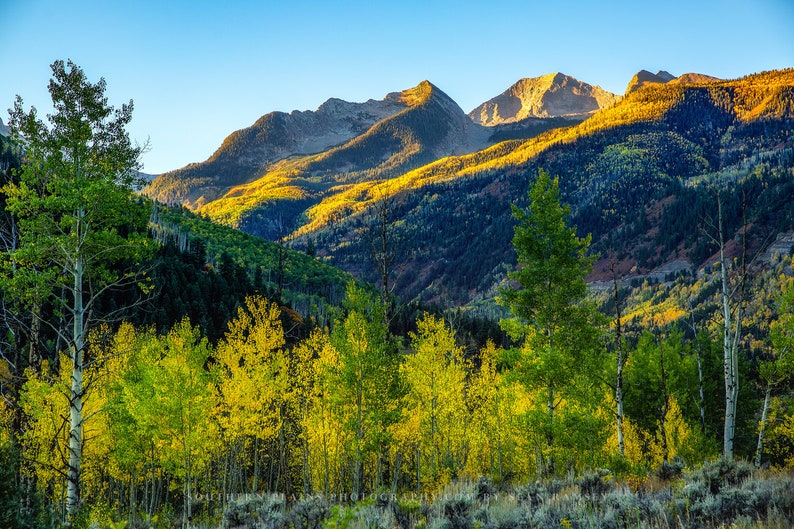 Rocky Mountain Photography Art Print Picture Of Chair Mountain In Golden Sunlight In Early Morning In Western Colorado Landscape Decor