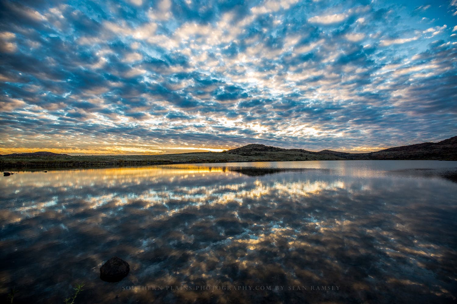 Oklahoma Moody Sky Wall Art Landscape Photos of Scenic Sunset in Wichita Mountains Southwest Landscape Decor Landscape Photography Print