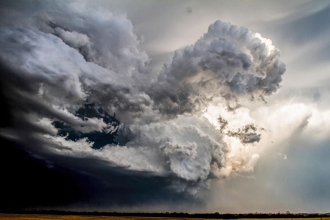 Storm Cloud Photography Print: Oklahoma Supercell Thunderstorm Extreme ...