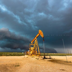 Tappetino Da Scrivania Con Tema Texas - Pozzo Petrolifero E Pompa, Nuovo