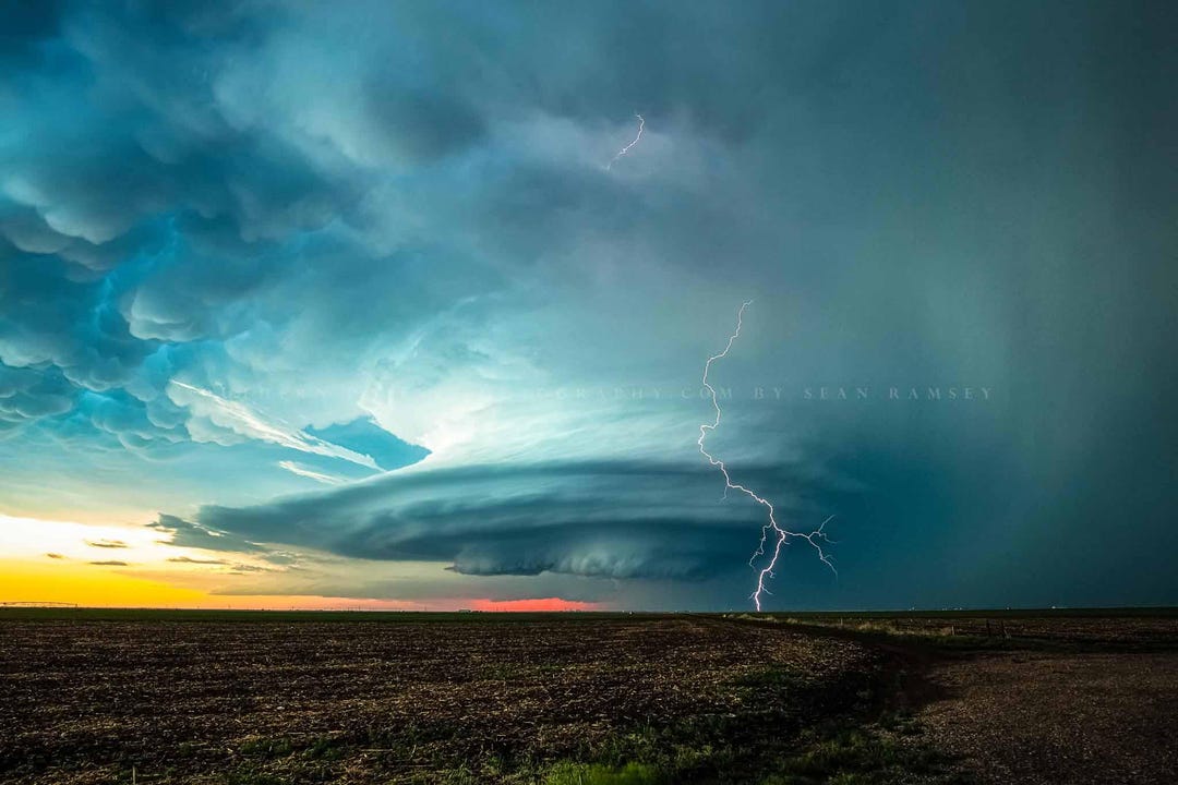 Storm Photography Print: Kansas Supercell Thunderstorm Lightning ...