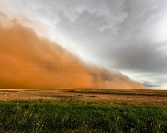 Haboob Photography Print (Not Framed) Picture of Dust Storm Sweeping Over Field on Stormy Spring Day in Texas Weather Wall Art Nature Decor