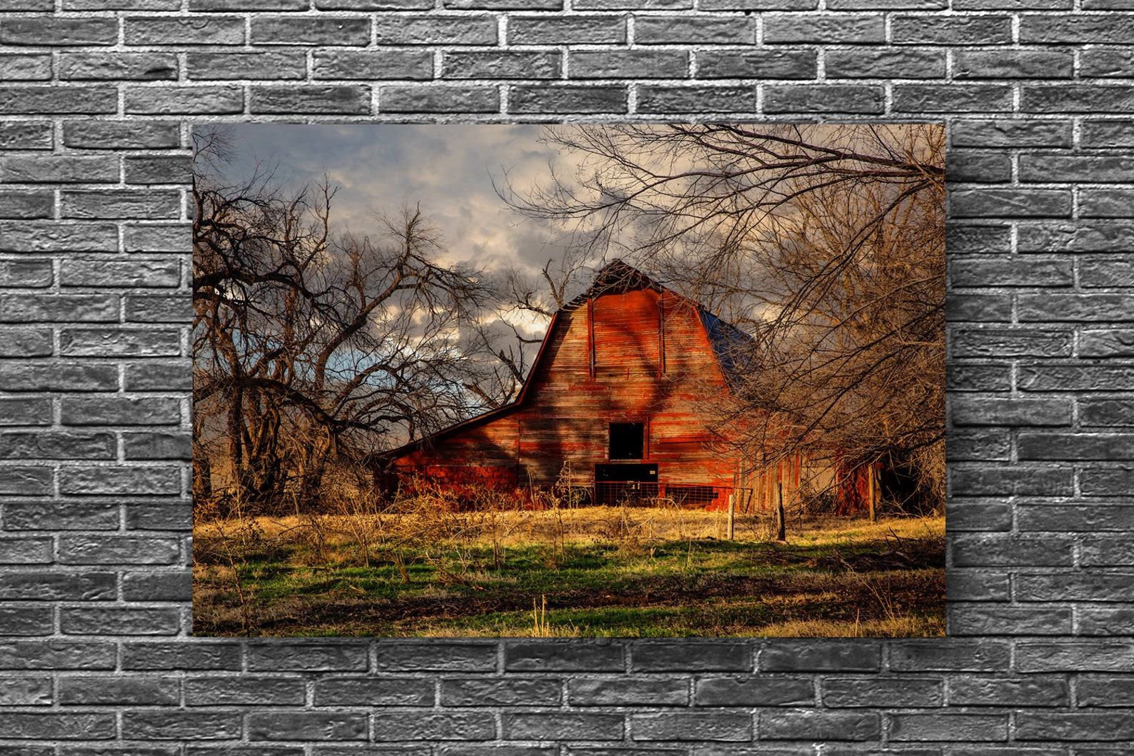 Country Metal Wall Art Aluminum Print of Rustic Old Red Barn Etsy