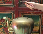 Vintage Large Brass Chinese Teapot