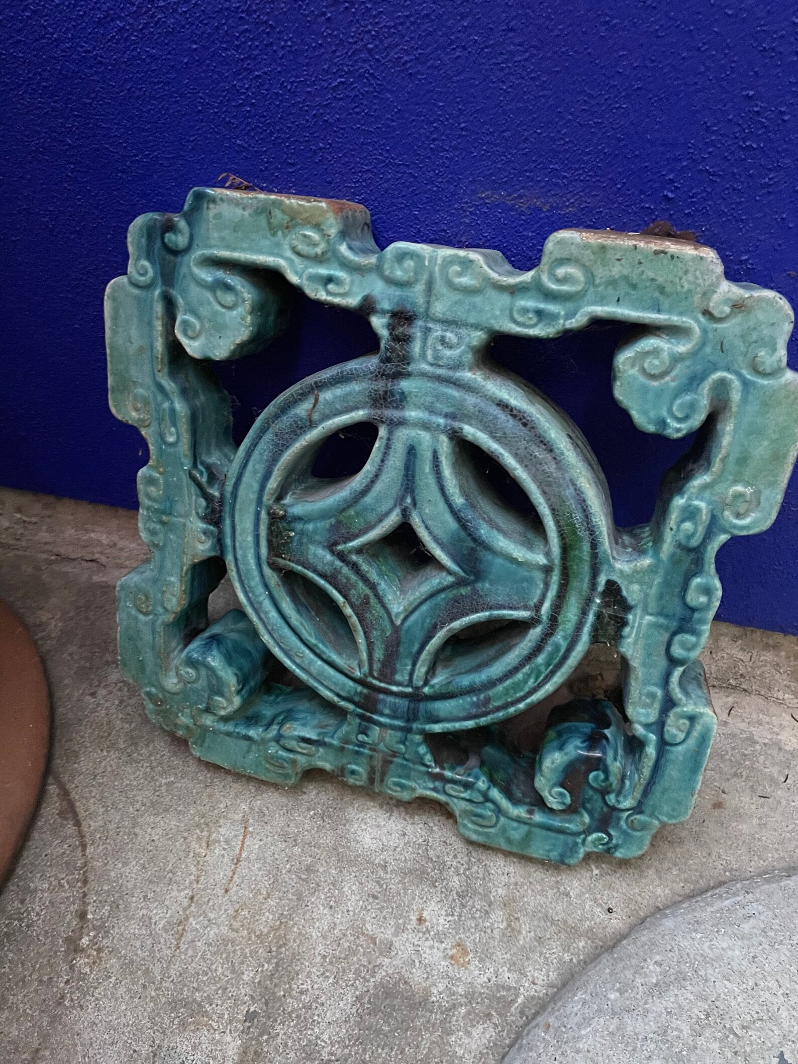 Antique Chinese Jade Breezeway Tiki Tile Turquoise Etsy