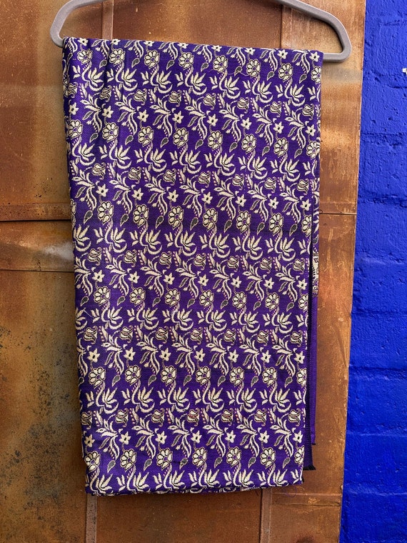 Purple and Gold Indian Textile or Shawl - image 3