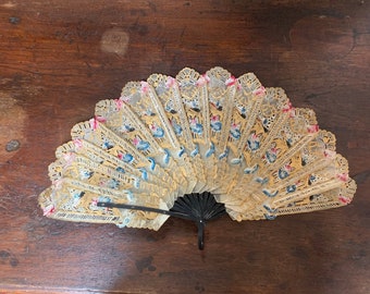 Vintage Leather Holding Hand Fan