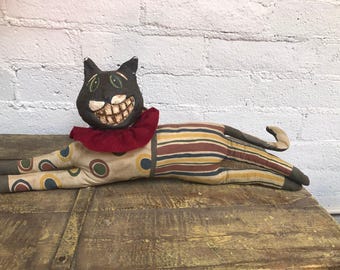 Vintage Handmade Folk Art Cheshire Cat