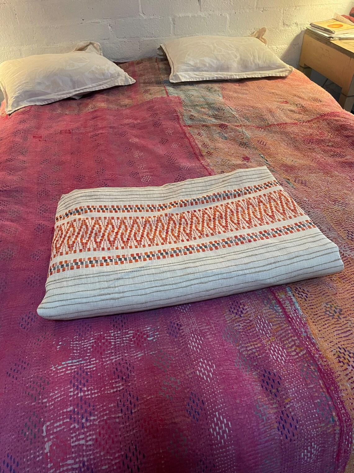 vintage-handmade-mid-century-bed-spread-and-bed-skirt-etsy