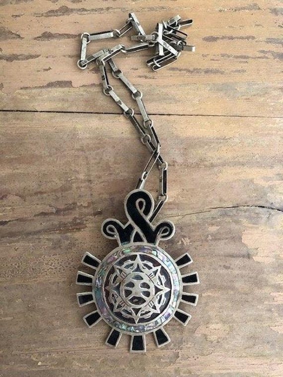 Vintage mexican necklace alpaca - Gem