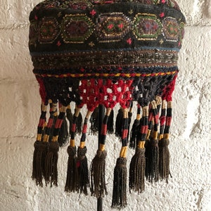 Vintage Antique Handmade Hand Embroidered Ethnic Tribal Hat image 4