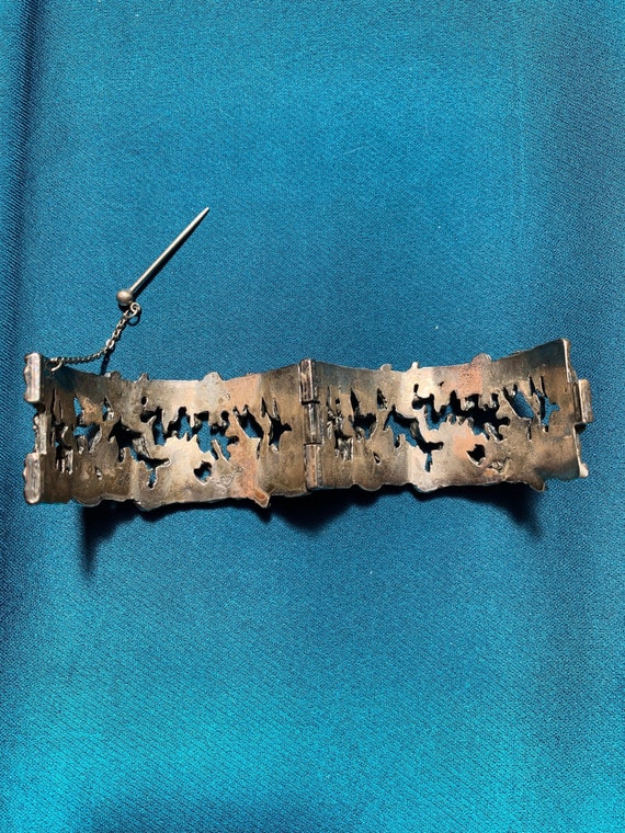 Guy Vidal Modernist Textured Hinged Bracelet - image 4