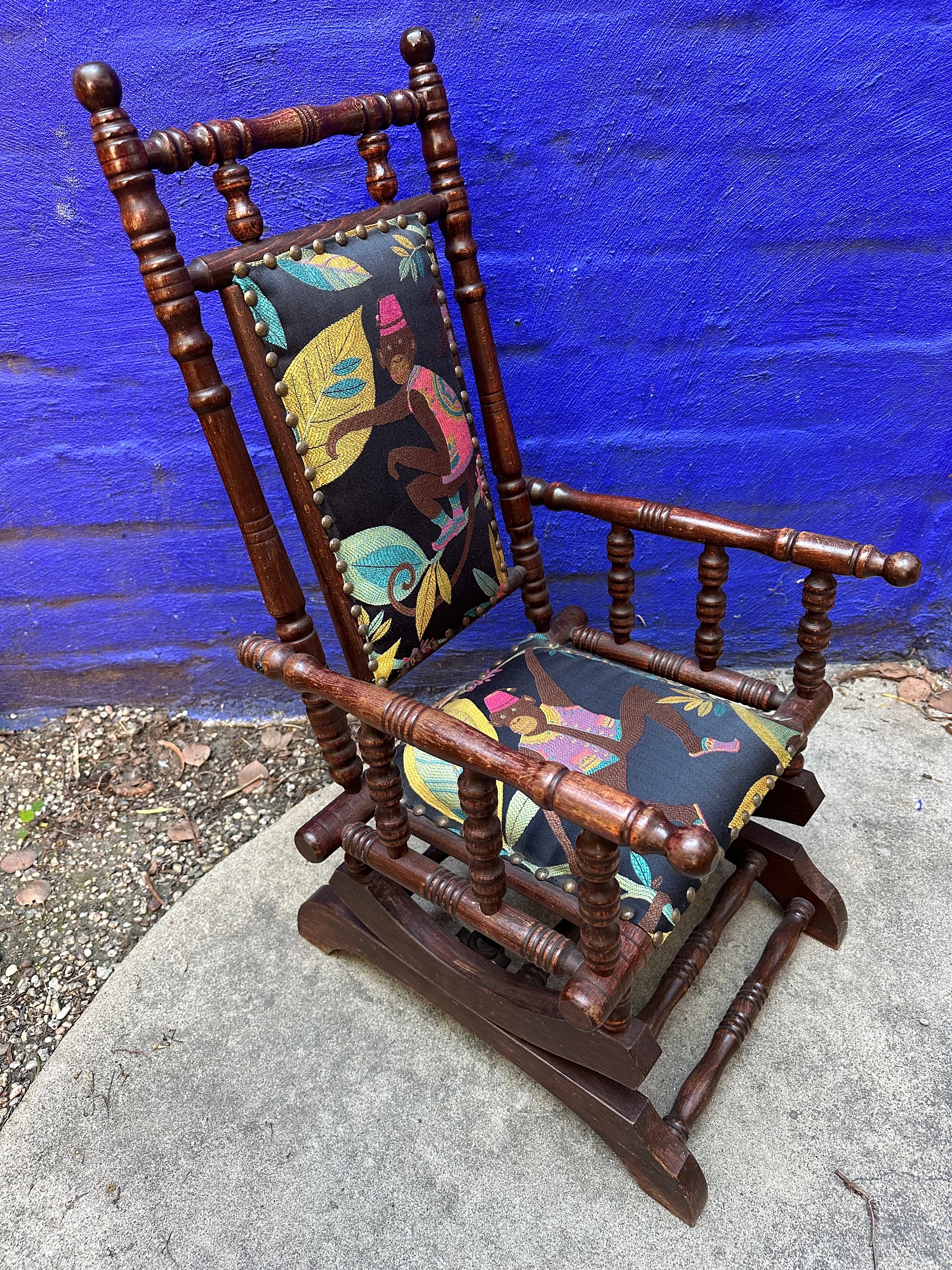 Monky Rocker Machine Classic Vintage Childs Rocker With Playful Monkey Upholstery - Etsy