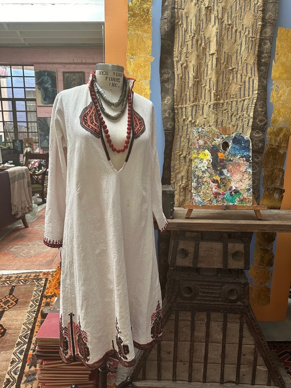 Ethnic Handwoven Linen Embroidered Tunic