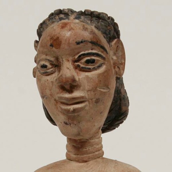 RESERVED FOR ELLEN African Wooden Doll with Fabric