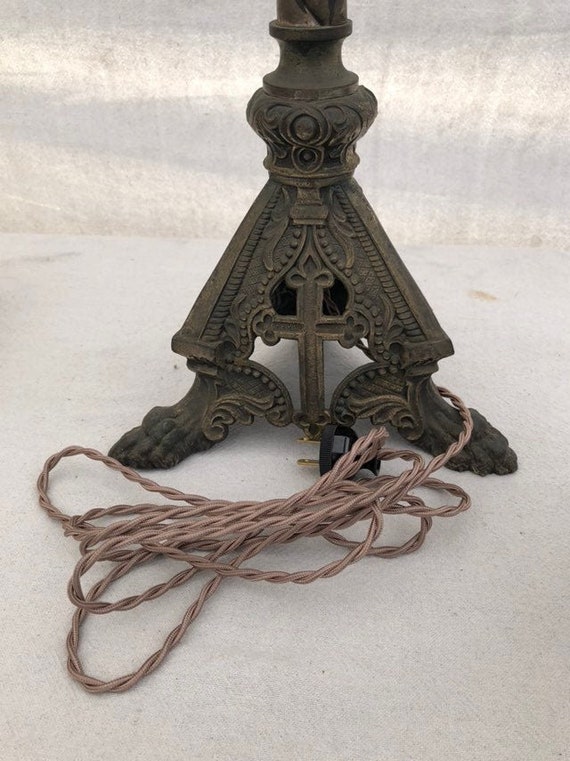 Vintage Pair of Altar Church Gothic Catholic Candle Stick Holder Lamps –  Hunter Gatherer
