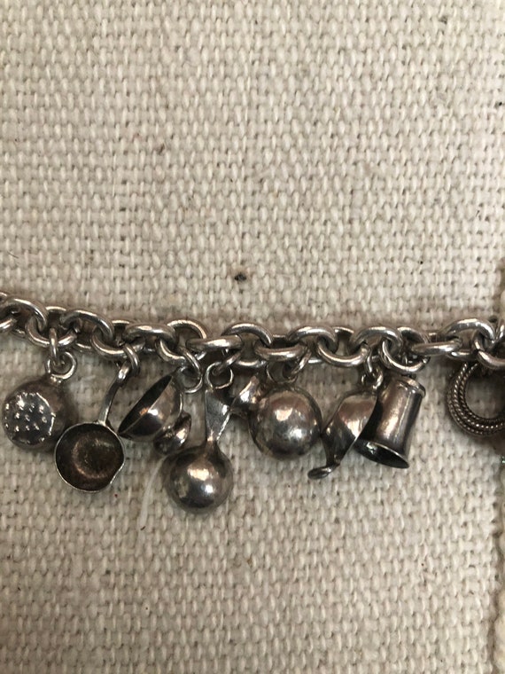 Vintage Mexican Sterling Silver Charm Bracelet