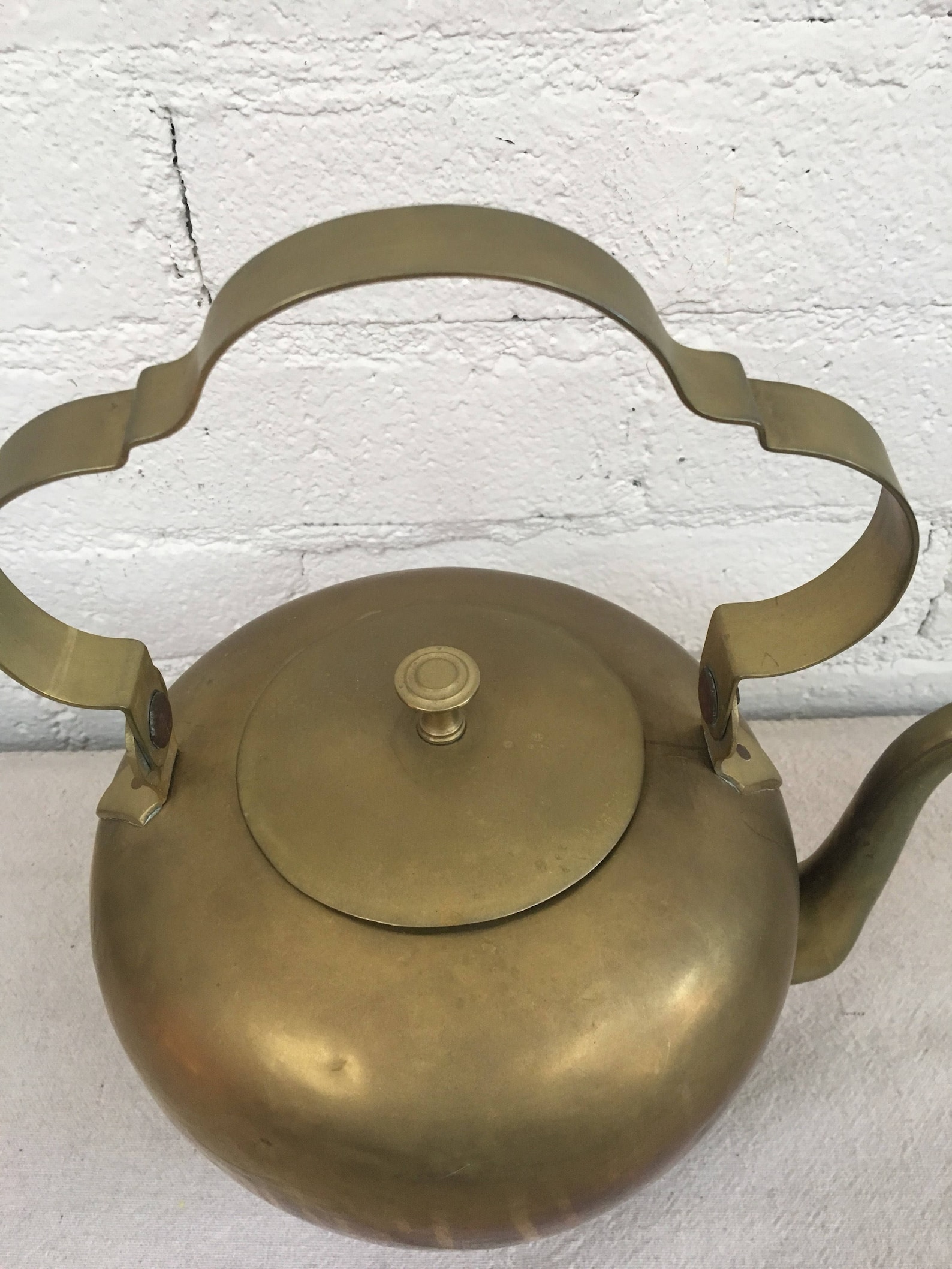 Vintage Large Brass Chinese Teapot Etsy