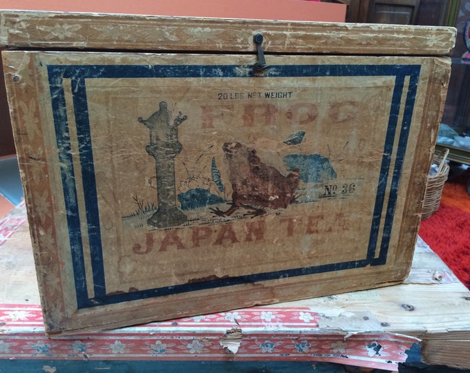 Vintage Japanese Tea Shipping Box Metal Lined Etsy
