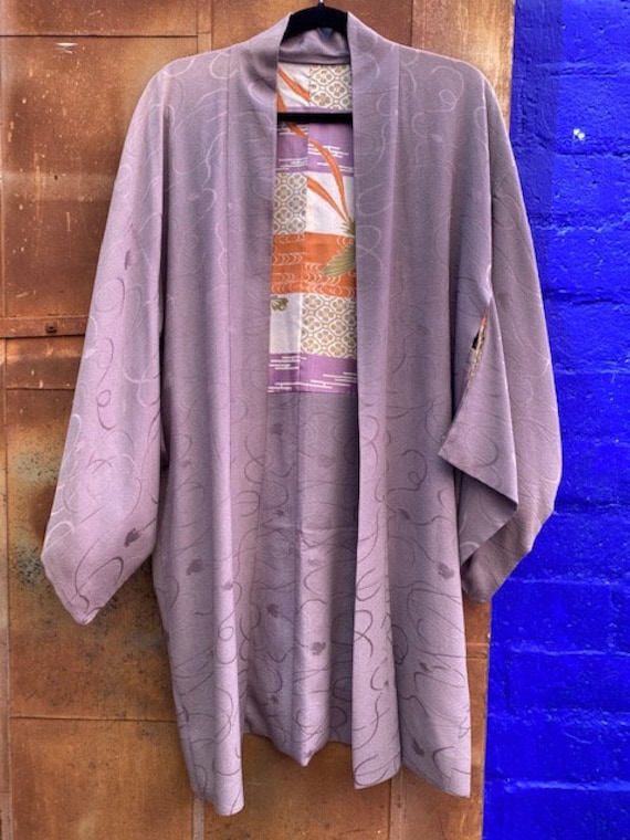 Vintage Lavender-Mauve Short Kimono