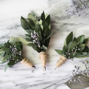 Eucalyptus Boutonniere green dried greenery lapel pin Woodland wedding buttonhole boho greenery boutonniere groomsman flower boutonniere