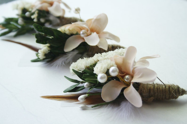 Rustic Feather Boutonniere Lapel Pin Woodland Wedding Etsy