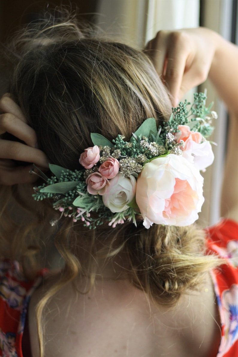 Eucalyptus Half Crown Baby Breath Flower Greenery Flower Crown Etsy